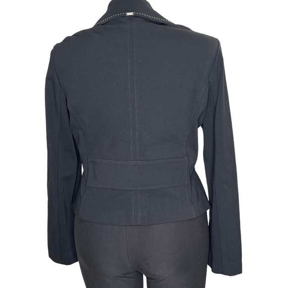 St John black blazer with white stitching size 12 - Picture 3 of 9